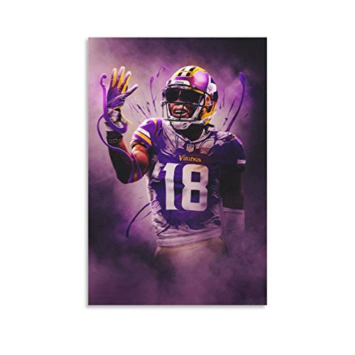 Sports Poster American Football Justin Jefferson Poster Decorative Painting Canvas Wall Art Living Room Posters Bedroom Painting 12x18inch-30x45cm-