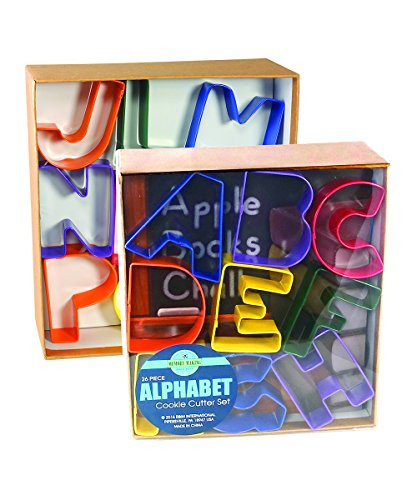 R&M International 1800 Alphabet 3" Cookie Cutters, Assorted Colors, 26-Piece Set