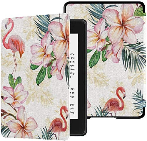 Colorful Star Slimshell Case for Kindle Paperwhite 10th Generation 2018 - PU Leather Kindle Paperwhite Covers for All-New Kindle Paperwhite E-Reader - Flamingo