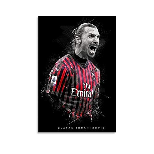 Lionel Messi Ronaldinho Football Player Football Posters Zlatan Ibrahimovic 3 Canvas Art Poster and Wall Art Picture Print Modern Family Bedroom Decor Posters 12x18inch-30x45cm-