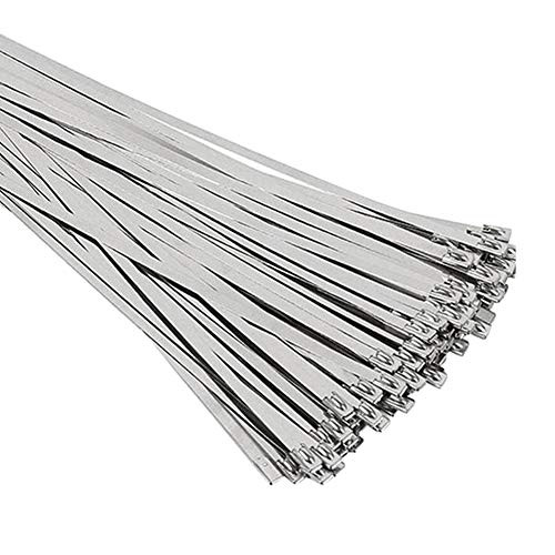 AWSL Zip Ties 4~14 inches 100 Pieces Black Cable Ties with 50 Pounds Tensile Strength  Multi-Purpose Locking Cable Metal Zip Ties Stainless Steel Self Locking Zip Tie