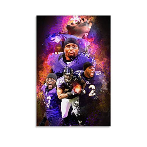 JJRY Sports Poster American Football Ray Lewis Poster Decorative Painting Canvas Wall Art Living Room Posters Bedroom Painting 12x18inch-30x45cm-