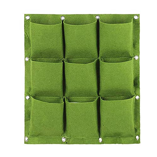 JZTRADE Wall Mounted Planters Vertical Garden Wall Planter Wall Hanging Planter Wall Planter Indoor Garden Wall Planters Planter Outdoor Living Wall Green 9pockets