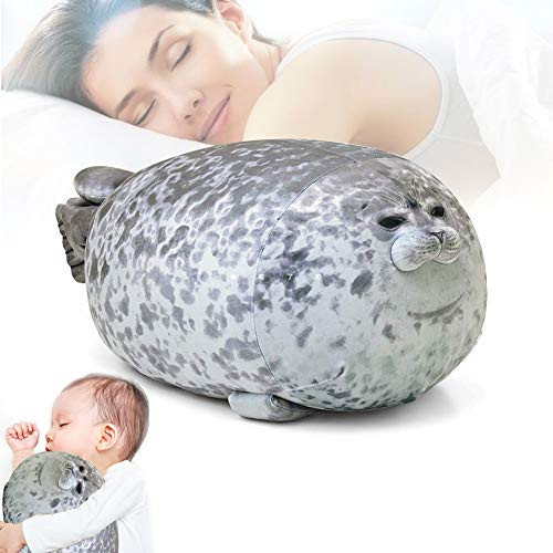HIPIBEST Cute Blob Seal Pillow Soft Chubby Ocean Seal Pillow Plush Stuffed Cotton Animal Plush Pillow Toy A 15.7