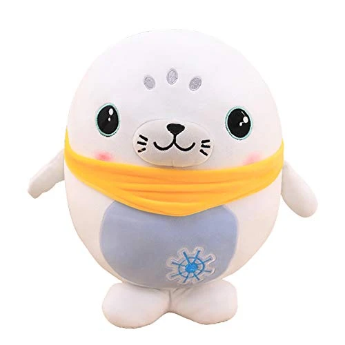 wpOP59NE Plush Toys Stuffed Animals Cartoon Seal Design Soft Stuffed Doll Home Cafe Gift Shop Showcase Decor Toy White 35cm