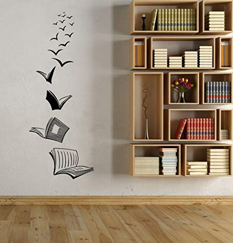 Wall Art Decor Decals Removable Mural Vinyl Wall Decals  Classroom Library  Open Book Reading Room  Home Study  Living Room Bedroom Decoration Sticker
