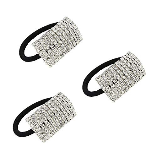Xiwstar 3Pcs Elegant Hair Scrunchies Elastic Rhinestone Hair Ties Bands Headband for Women Girls Ponytail Holder Xiwstar 3Pcs Elegant Hair Scrunchies Elastic Rhinestone Hair Ties Bands Headband for Women Girls Ponytail Holder