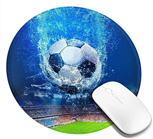 Small Round Mouse Pad 7.9x7.9inch Football Sports Non-Slip Rubber Desktop Working Mouse Mat Gaming Computer Pc Mousepad for Home Office 1 PC