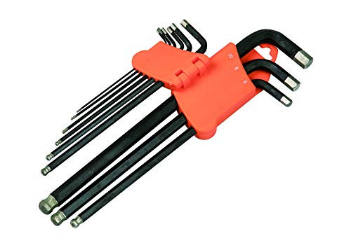 Aain TM102 Non-slip Pro Hex Key Wrench  Metric Long Arm Hex Key Wrench Set  Hex Key Allen Wrench Set Metric mm