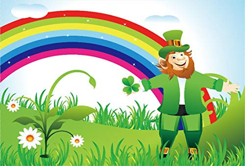 CSFOTO 5x3ft Background for Happy Leprechauns Saint Patrick s Day Photography Backdrop Rainbow Shamrock Spring Meadow Good Luck Clover Celebration Child Kid Photo Studio Props Polyester Wallpaper