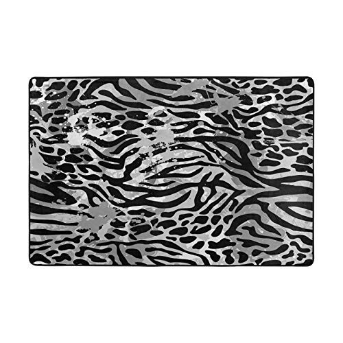 Oyihfvs Black White Zebra Leopard Skin 31 inchx20 inch Nonslip Doormat Entrance Floor Mat Area Rug Carpets Indoor Outdoor Front Door Bathroom Mats Bedroom Home Living Kitchen Decor