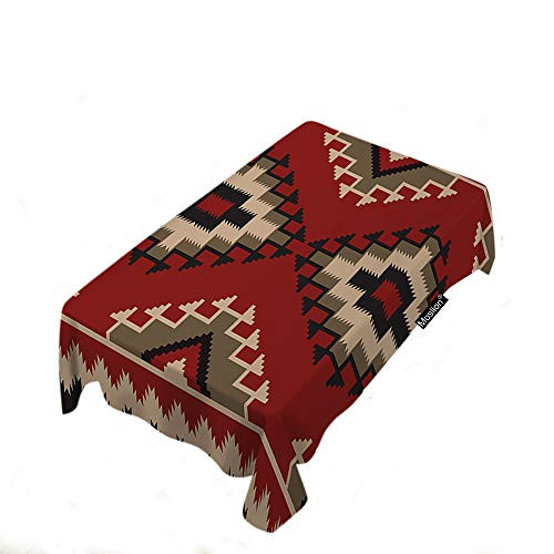 Moslion Tribal Pattern Morocco Boho Indian Aztec Print Geometric Chic Modern Design Rectangle Tablecloth Picnic Tablecloth BBQ Table Cloths Polyester for Kitchen 52x70 Inch