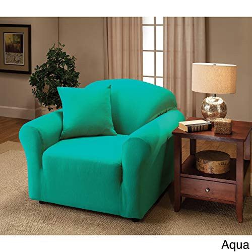 Madison Stretch Jersey Chair Slipcover, Solid, Aqua