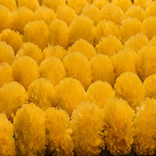 Krati Exports - 5 feet Marigold Garland -Indian American Wedding Party Mantle Decoration  Faux Garlands Wedding Garland  Diwali Decoration  Spring Bush Floral! -Yellow  10-