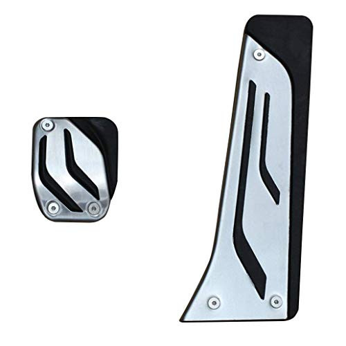 dilei No Drill Anti-slip AT MT Fuel Gas Brake Pedal Cover For BMW M2 E87 M3 F80 E46 E90 E92 E93 M4 F82 F83 M5 F10 F11 E60 E61 M6 F12 F13 E63 E64-AT 2PC-