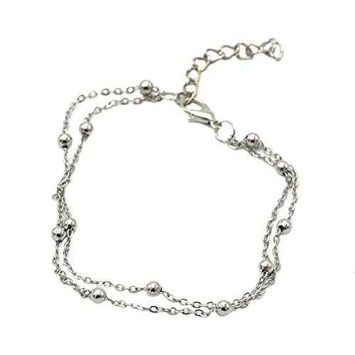Anklet Foot Accessories Jewelry for Women and Girls  and  Summer Beach Double Layer Bead Chain Anklet Women Sandal Barefoot Ankle Bracelet