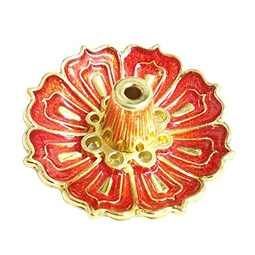 Redmoon 9-Hole Lotus Incense Holder Flower Copper Censer Plate for Sticks Cone Decor