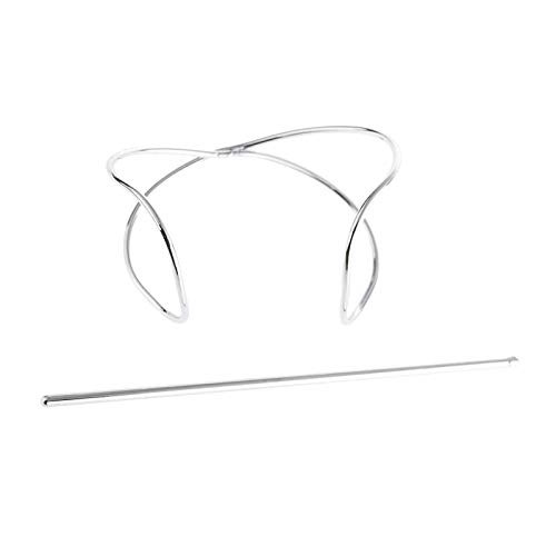 menolana Hair Cuff Bun  X Shaped Hair Cuff Bun  Women Bun Holder Hair Stick Wedding Hair Accessories for Lay Girls - Silver