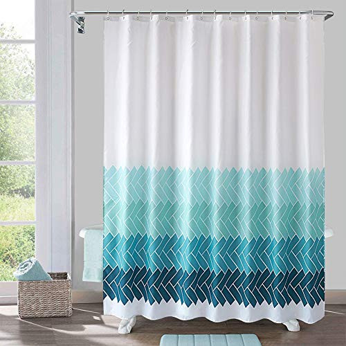 Yougai Shower Curtain for Bathroom with 12 Hooks Polyester Fabric Machine Washable Waterproof Shower Curtains 72 x 72 Inch -Ombre Blue- Yougai Shower Curtain for Bathroom with 12 Hooks Polyester Fabric Machine Washable Waterproof Shower Curtains 72 x 72 Inch -Ombre Blue-