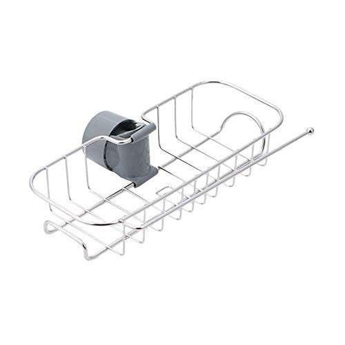 VVU Stainless Steel Kitchen Faucet Non-Slip Storage Rack for Soap Sponges  Sink Caddy Organizer  Sink Draining Rack?Shelf Soap Sponge Storage Rack Faucet Sponge Hanging