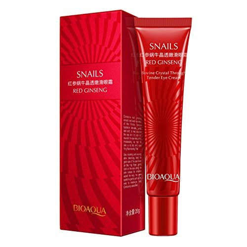 Eye Cream for Dark Circles  Puffiness  Eye Bags  Wrinkles and Crow s Feet - Organic Anti Ageing Cream with Red Ginseng Snail Extractive  Hyaluronic Acid  Jojoba Oil and Vitamin E  Snail Serum -20g-