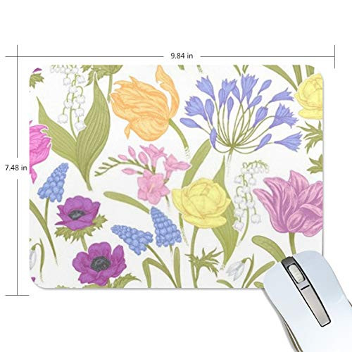 Spring Flowers Flower Vintage Mouse Pad Anti-Slip Mouse Pad Mat Mice Mousepad Desktop Mouse Pad Laptop Mouse Pad Gaming Mouse Pad Non-Slip Waterproof