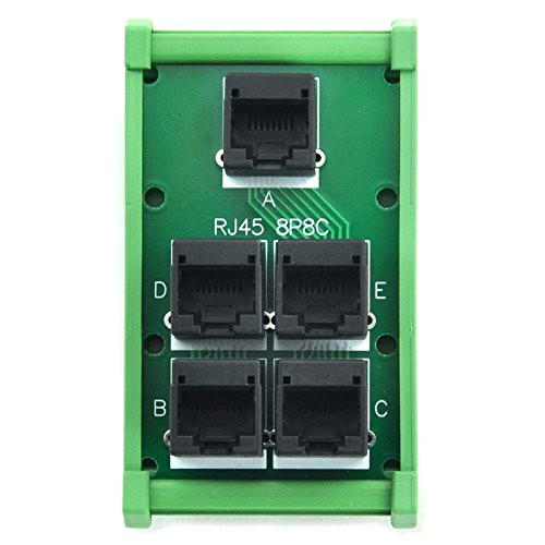 Electronics-Salon RJ45 8P8C 5 Jacks Splitter DIN Rail Mounted Interface Module.