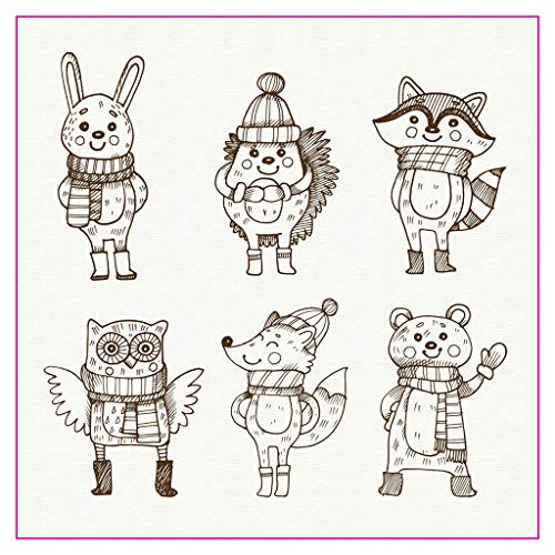 chuwa Winter Animals Clear Stamps for Cards Making Silicone Transparent Stamps DIY Cling Seal Scrapbook Embossing Photo Album Decor Craft