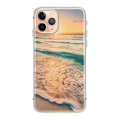 FancyCase Compatible with iPhone 11 Pro Max-New Landscape Pattern Soft Silicone Protective iPhone 11 Pro Max Case -Beach Waves-