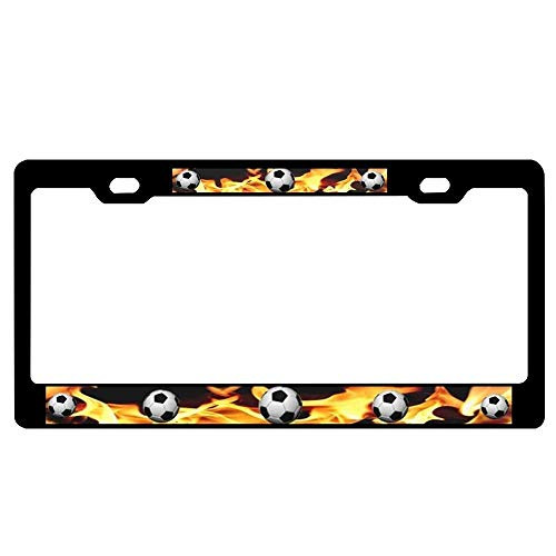 Hopes s License Plate FrameFlame with Soccer Ball Soccer License Plate Frame Holder Aluminum Metal Car Tag Frame 12 X 6 Inch