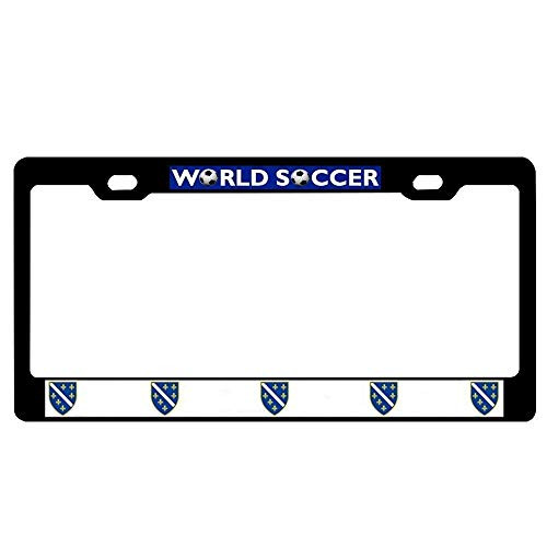 Hopes s License Plate FrameBosnia War Flag Soccer Team License Plate Frame Holder Aluminum Metal Car Tag Frame 12 X 6 Inch