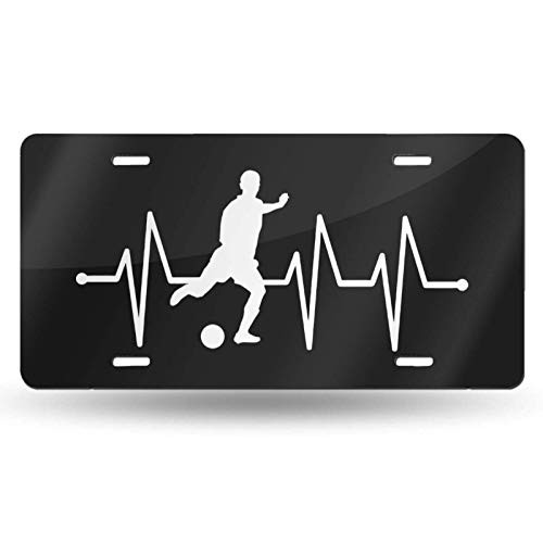 Hopes s Soccer Heartbeat Front License Plate Covers Novelty Auto Car Tag Vanity Gift Decoration