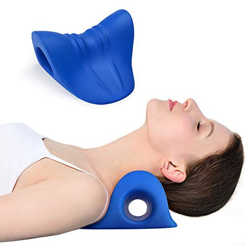 Neck and Shoulder Relaxer  Cervical Traction Device for TMJ Pain Relief and Cervical Spine Alignment  Chiropractic Pillow Neck Stretcher
