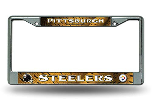 Chawuux Pittsburgh Steelers LBL Jersey Design Chrome Frame Metal License Plate Tag Cover Football