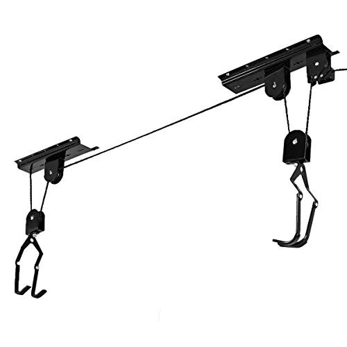 Tangkula Bike Bicycle Lift Ceiling Mounted Hoist Storage Garage Hanger Pulley Rack Tangkula Bike Bicycle Lift Ceiling Mounted Hoist Storage Garage Hanger Pulley Rack