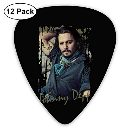 ElijahO Johnny Depp Celluloid Guitar Picks Plectrums -12 Pack- for Electric Guitar  Acoustic Guitar  Mandolin  and Guitar Bass