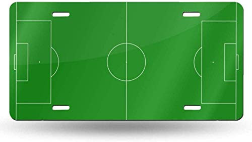 JUCHen Soccer-Field Car Tag License Plate Auto Truck Front Tag Metal License Plate Cover Frame for Car 6 inchx12 inch