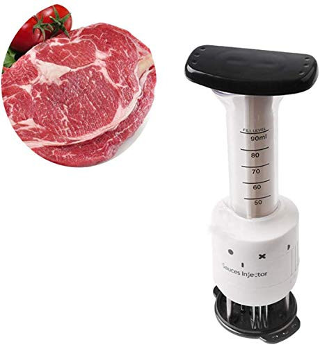 Meat Injector?Meat tenderizer?Tenderizer Meat Marinade Tenderizer Needle Injector Steaks 2 in 1 Meat Injector 30 Stainless Steel Meat Tenderizer Needle Flavor Syringe Cook Kitchen Tool