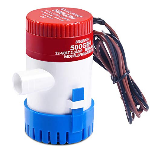 Goplus Electric Bilge Pump 12V Marine Boat Yacht Submersible -500 GPH with 3 4 inch Hose-