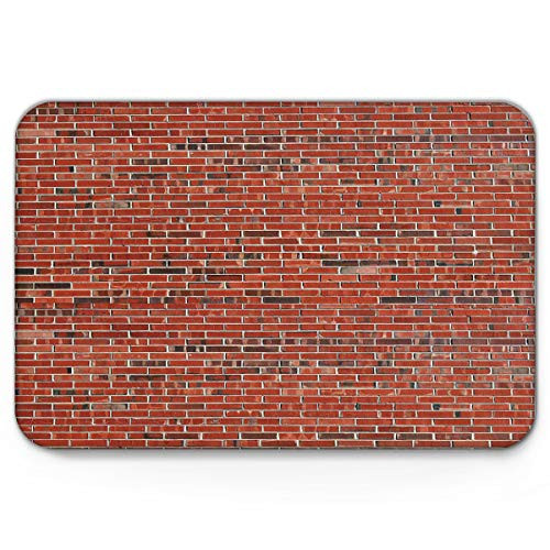 wanxinfu Doormats Wall Red Brick Welcome Mats 20   x 31.5    Non Slip Backing Rubber Shoes Scraper Mud Dirt Scraper Entrance Mats Rugs for Indoor Floor Front Door Kitchen Bathroom Bedroom