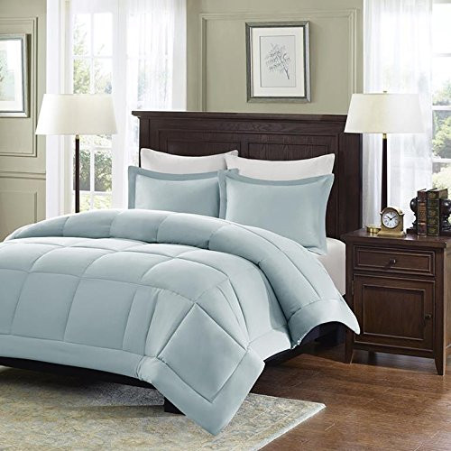 Madison Park Sarasota Microcell Down Alternative Comforter Mini Set, Twin, Seafoam