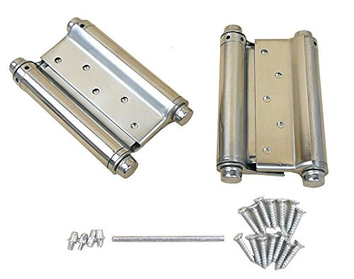 A Pair 5 inch Adjustable Double Action Spring Hinge Saloon Cafe Swing Door with Screws