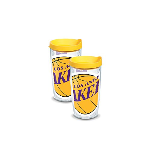 Tervis 1084534 NBA Los Angeles Lakers Colossal Tumbler with Wrap and Yellow Lid 2 Pack 16oz, Clear Tervis 1084534 NBA Los Angeles Lakers Colossal Tumbler with Wrap and Yellow Lid 2 Pack 16oz, Clear