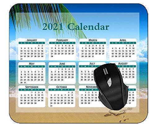 2021 Calendar Mousepads Cloud Nature Heart Shaped Palm Beach Non-Slip Rubber Mousepad
