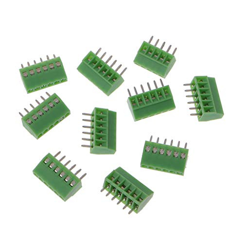 RUZYY 10 Pieces 2Pin-10Pin Screw PieceB Mounted Terminal Blocks Connector 2.54mm Pitch - 6PIN