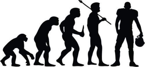 Evolution of Football Sports Vinyl Graphic Car Truck Window Decor Decal Sticker - Die cut vinyl decal for windows  cars  trucks  tool boxes  laptops  MacBook - virtually any hard  smooth surface