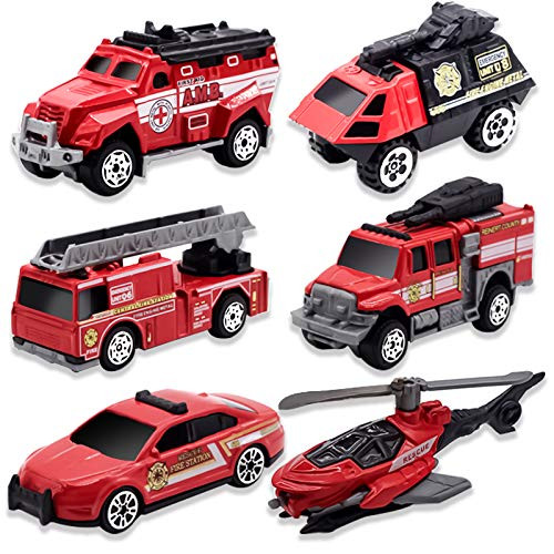 Diecast Firetruck Vehicles Fire Truck Cars Toys for 3 4 5 6 7 Year Old Boys - 6 Pack Alloy Metal Fire Trucks Toys Play Models Truck and Helicopter for Kids Toddlers Boys Girls Diecast Firetruck Vehicles Fire Truck Cars Toys for 3 4 5 6 7 Year Old Boys - 6 Pack Alloy Metal Fire Trucks Toys Play Models Truck and Helicopter for Kids Toddlers Boys Girls