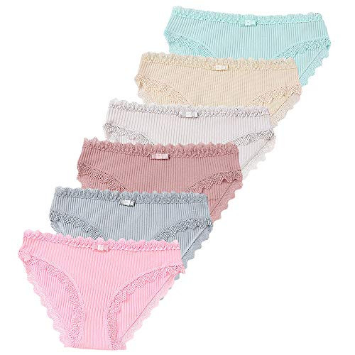 OULU Teen Girls Underwear Soft Cotton Lingerie Panties Candy Brief Set Hipsters