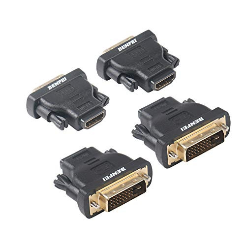 DVI to HDMI  Benfei Bidirectional DVI -DVI-D- to HDMI Male to Female Adapter with Gold-Plated Cord 4 Pack