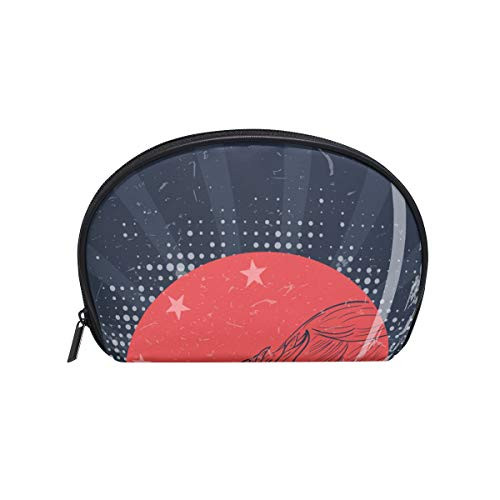 Women s Travel American Eagle Seal With Flag Print Cosmetic Bags Portable Makeup Clutch Pouch Small Cosmetic Bag and Toiletries Organizer Bag